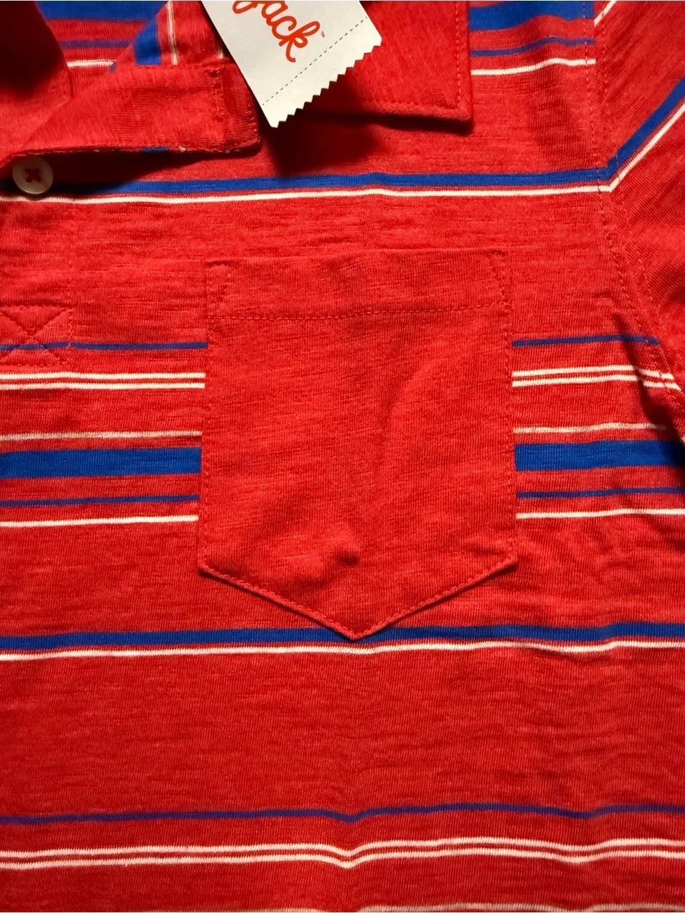 NWT Cat & Jack Red Striped Polo Shirt